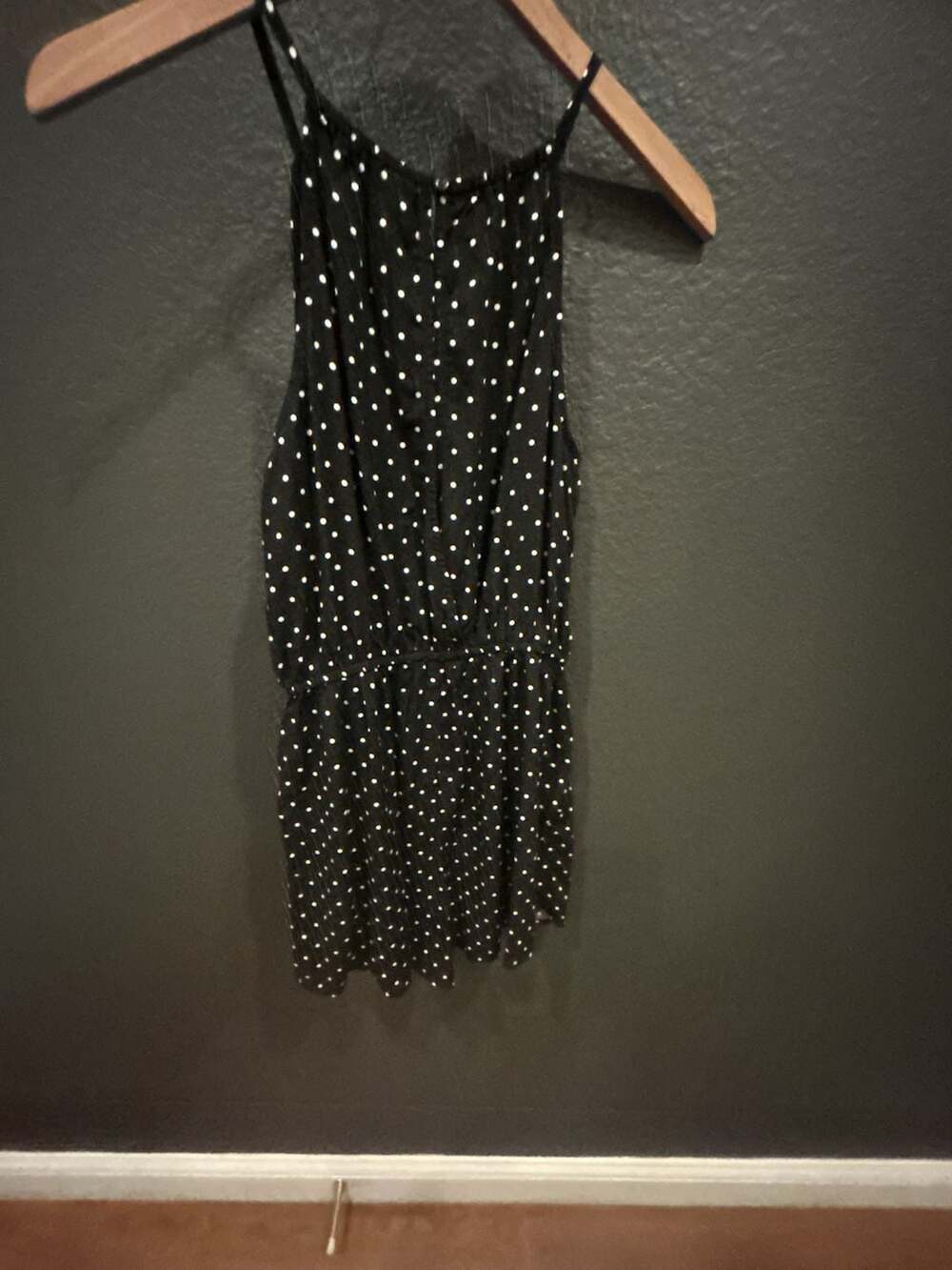 Old Navy Black and White Polka Dot Sleeveless Halter Romper - Picture 4 of 4